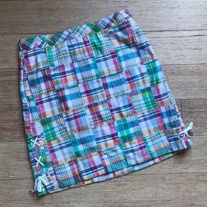 Talbots Cotton Patchwork Plaid Spring Skirt